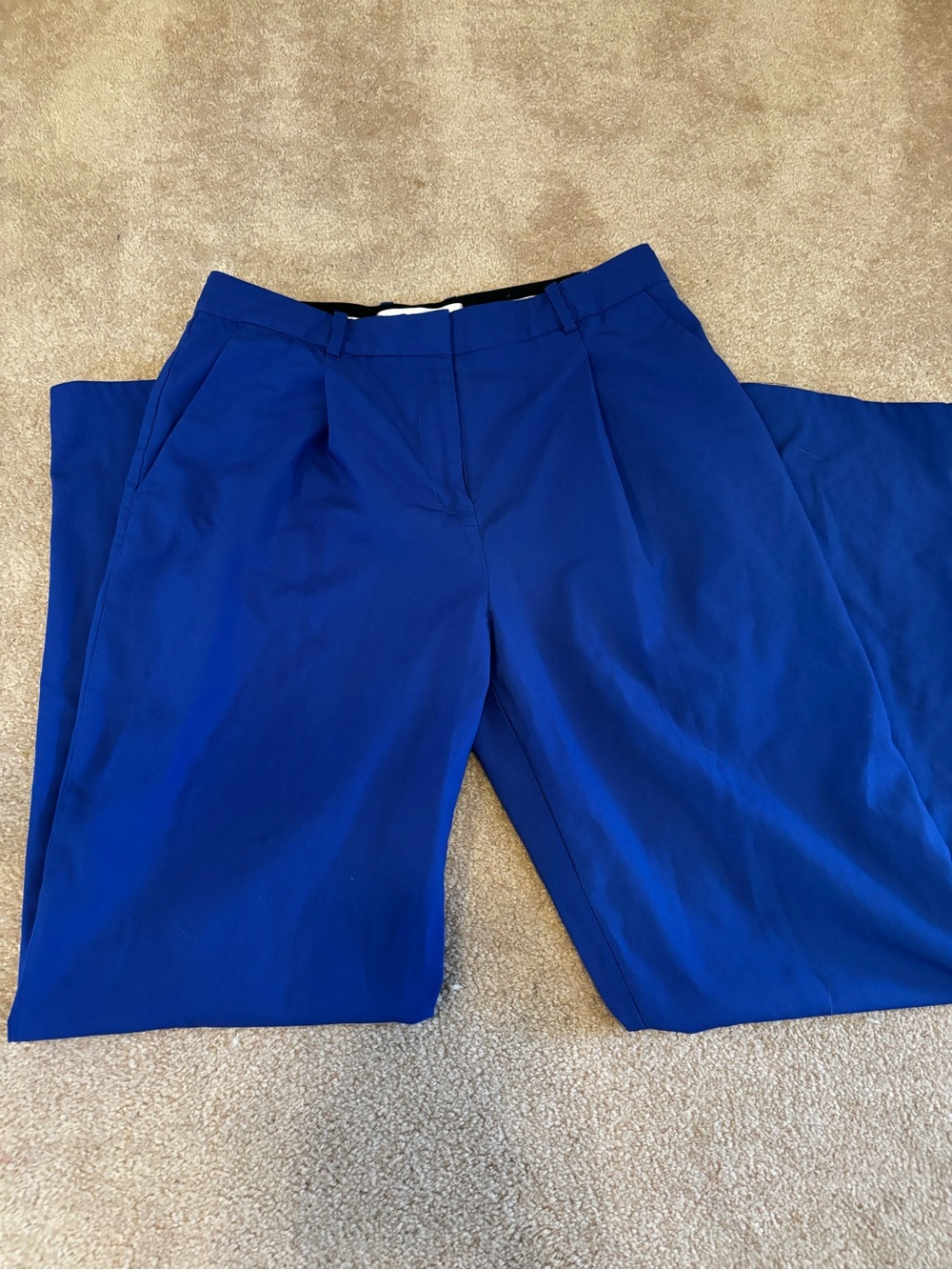 Diane Von Furstenberg Cobalt Blue Wide-Leg Trousers